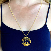Load image into Gallery viewer, Cat Pendant - Tree Of Life 14K Gold Plated Necklace - WeeShopyDog
