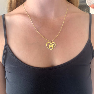 Shih Tzu Necklace - 14k Gold Plated Heart Pendant - WeeShopyDog