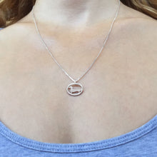 Load image into Gallery viewer, Dachshund Necklace, Bracelet and Dangle Earrings SET - Silver |Line Oval - WeeShopyDog