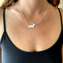 Load image into Gallery viewer, Corgi Necklace and Stud Earrings SET - Silver/14K Gold-Plated |Line - WeeShopyDog