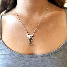 Load image into Gallery viewer, Dachshund Pendant Necklace - Silver |Beauty Butterfly - WeeShopyDog