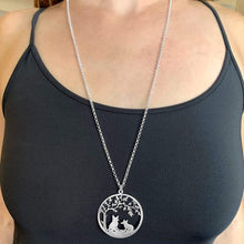 Load image into Gallery viewer, Corgi Tree Of Life Pendant Necklace - Silver/14K Gold-Plated - WeeShopyDog