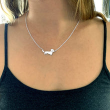 Load image into Gallery viewer, Dachshund Wire Haired Pendant Necklace - Silver - WeeShopyDog