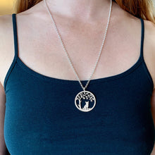 Load image into Gallery viewer, Yorkie Pendant Necklace - Silver Tree Of Life - WeeShopyDog