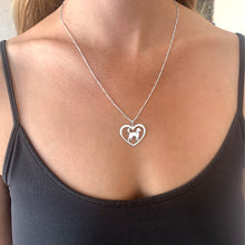 Load image into Gallery viewer, Poodle Necklace and Stud Earrings SET - Silver/14K Gold-Plated |Heart