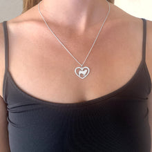Load image into Gallery viewer, Pug Necklace - Silver Heart Pendant - WeeShopyDog
