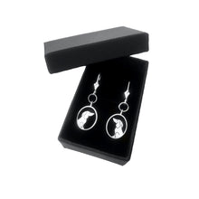 Load image into Gallery viewer, Dachshund Dangle Leverback Earrings - Silver |Image - WeeShopyDog