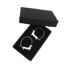 Load image into Gallery viewer, Dachshund Hoop Earrings - Silver/14K Gold-Plated |Line - WeeShopyDog