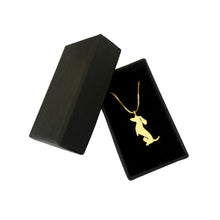 Load image into Gallery viewer, Dachshund Pendant Necklace - Silver/14K Gold-Plated |Sit-up - WeeShopyDog