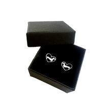 Load image into Gallery viewer, Dachshund Stud Earrings - Silver/14K Gold-Plated |Line Heart - WeeShopyDog