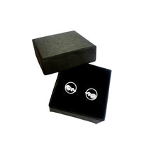 Load image into Gallery viewer, Dachshund Stud Earrings - Silver |Dog Circle - WeeShopyDog