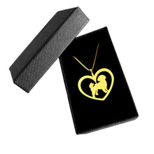 Load image into Gallery viewer, Shih Tzu Pendant Necklace - 14k Gold Plated Heart - WeeShopyDog