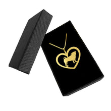 Load image into Gallery viewer, Pug Pendant Necklace - 14k Gold Plated Heart  - WeeShopyDog