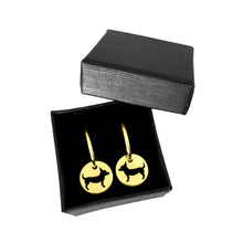Load image into Gallery viewer, Chihuahua Charm Hoop Earrings - Silver/14K Gold-Plated |Line Circle