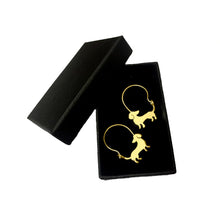 Load image into Gallery viewer, Dachshund Hoop Earrings - Silver/14K Gold-Plated |Beauty - WeeShopyDog