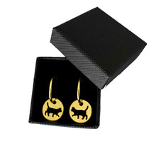 Load image into Gallery viewer, Cat Earrings - 14K Gold-Plated Charm Hoop - WeeShopyDog