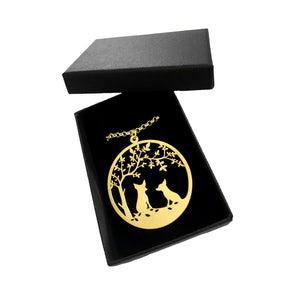 Chihuahua Tree Of Life Pendant Necklace - Silver/14K Gold-Plated - WeeShopyDog