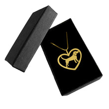 Load image into Gallery viewer, Beagle Pendant Necklace - 14k Gold Plated Heart - WeeShopyDog