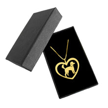 Load image into Gallery viewer, Poodle Pendant Necklace - 14k Gold Plated Heart - WeeShopyDog
