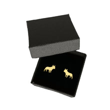 Load image into Gallery viewer, French Bulldog Stud Earrings - Silver/14K Gold-Plated |Line - WeeShopyDog