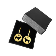 Load image into Gallery viewer, Jack Russell Hoop Dangle Earrings - 14K Gold-Plated - WeeShopyDog