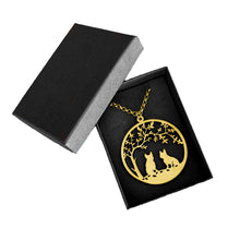 Load image into Gallery viewer, French Bulldog Tree Of Life Pendant Necklace - Silver/14K Gold-Plated - WeeShopyDog