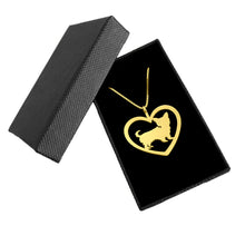 Load image into Gallery viewer, Yorkie Pendant Necklace - 14k Gold Plated Heart - WeeShopyDog