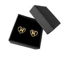 Load image into Gallery viewer, Poodle Stud Earrings - 14K Gold-Plated Heart - WeeShopyDog