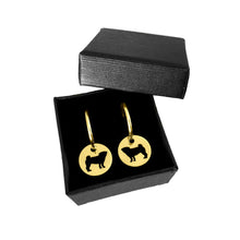 Load image into Gallery viewer, Pug Hoop Dangle Earrings - 14K Gold-Plated - WeeShopyDog