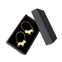 Load image into Gallery viewer, French Bulldog Hoop Earrings - Silver/14K Gold-Plated |Line - WeeShopyDog