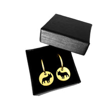 Load image into Gallery viewer, French Bulldog Hoop Earrings - 14K Gold-Plated - WeeShopDog