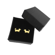 Load image into Gallery viewer, Corgi Stud Earrings - 14K Gold-Plated |Cardigan - WeeShopyDog