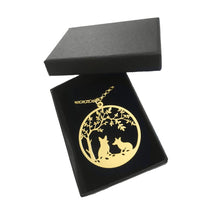 Load image into Gallery viewer, Corgi Tree Of Life Pendant Necklace - Silver/14K Gold-Plated - WeeShopyDog