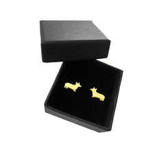 Load image into Gallery viewer, Corgi Stud Earrings - Silver/14K Gold-Plated |Line - WeeShopyDog