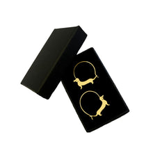 Load image into Gallery viewer, Dachshund Hoop Earrings - Silver/14K Gold-Plated |Line - WeeShopyDog