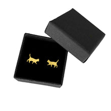 Load image into Gallery viewer, Cat Earrings - 14K Gold-Plated