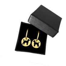 Load image into Gallery viewer, Poodle Hoop Dangle Earrings - 14K Gold-Plated - WeeShopyDog