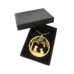 Dachshund Tree Of Life Pendant Necklace - Silver/14K Gold-Plated - WeeShopyDog