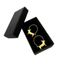 Load image into Gallery viewer, Chihuahua Hoop Earrings - Silver/14K Gold-Plated |Line - WeeShopyDog
