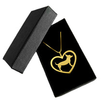 Load image into Gallery viewer, Chihuahua Pendant Necklace - 14k Gold Plated Heart  - WeeShopyDog