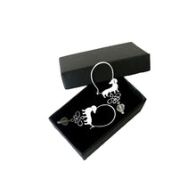 Load image into Gallery viewer, Dachshund Hoop Earrings - Silver |Beauty Butterfly - WeeShopyDog