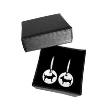 Load image into Gallery viewer, Chihuahua Charm Hoop Earrings - Silver/14K Gold-Plated |Line Circle
