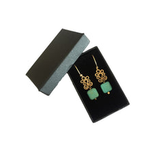 Load image into Gallery viewer, Boho Light - 14K Gold Filled and Turquoise - Dangle Drop Earrings - WeeShopyDog