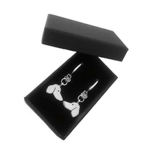 Load image into Gallery viewer, Dachshund Hoop Dangle Earrings - Silver |Side - WeeShopyDog