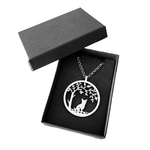 Yorkie Necklace - Silver Pendant Tree Of Life - WeeShopyDog