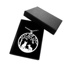 Load image into Gallery viewer, Corgi Tree Of Life Pendant Necklace - Silver/14K Gold-Plated - WeeShopyDog