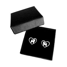 Load image into Gallery viewer, Shih Tzu Stud Earrings - Silver Heart - WeeShopyDog