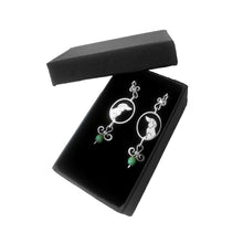 Load image into Gallery viewer, Dachshund Dangle Earrings - Silver and Turquoise |Image - WeeShopyDog