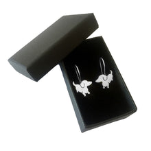 Load image into Gallery viewer, Dachshund Drop Earrings - Silver |Up - WeeShopyDog