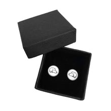 Load image into Gallery viewer, Dachshund Long Haired Stud Earrings - Silver - WeeShopyDog